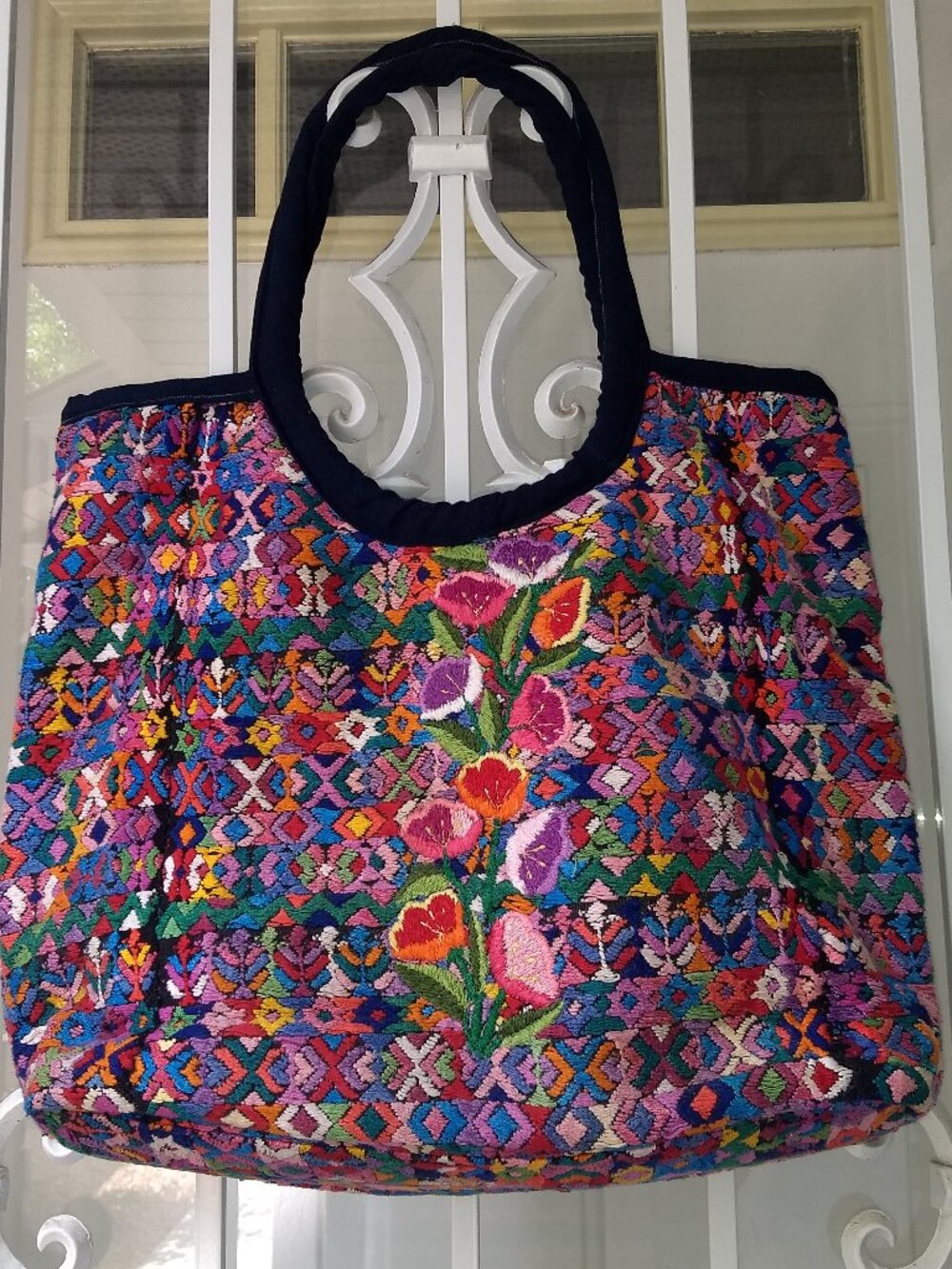 Vintage Embroidered Tote Bag with Wallet.